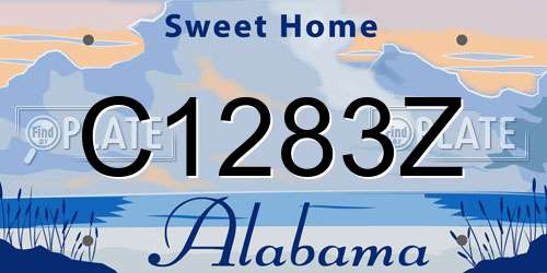 C1283Z Alabama License Plate