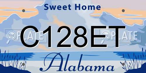 C128ET Alabama License Plate