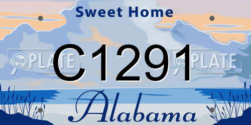 C1291 Alabama License Plate