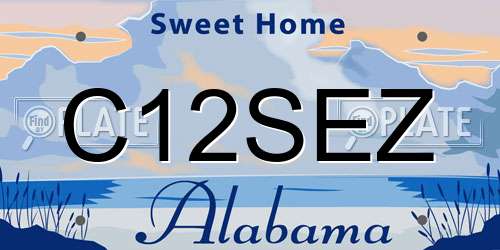 C12SEZ Alabama License Plate