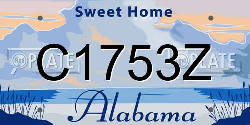 C1753Z Alabama License Plate