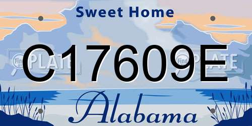 C17609E Alabama License Plate