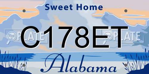 C178ET Alabama License Plate