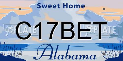 C17BET Alabama License Plate