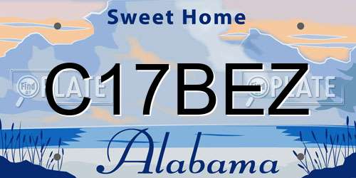C17BEZ Alabama License Plate