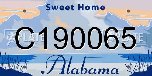 C190065 Alabama License Plate