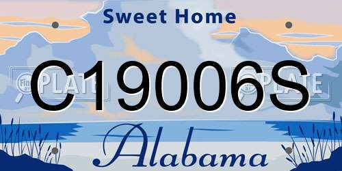 C19006S Alabama License Plate