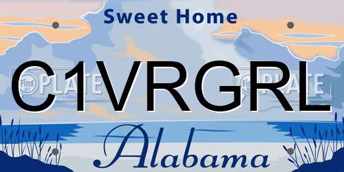 C1VRGRL Alabama License Plate