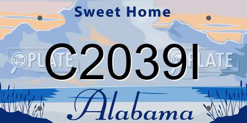 C2039I Alabama License Plate