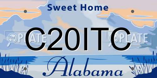 C20ITC Alabama License Plate