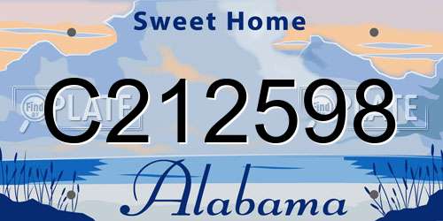 C212598 Alabama License Plate