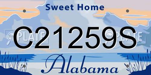 C21259S Alabama License Plate