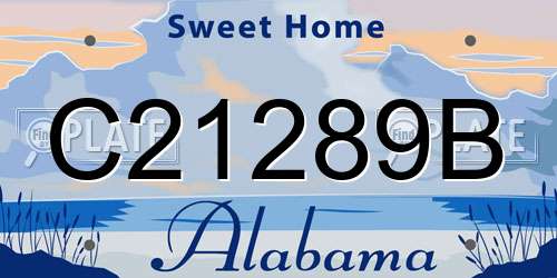 C21289B Alabama License Plate