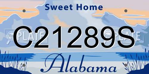 C21289S Alabama License Plate