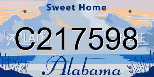 C217598 Alabama License Plate
