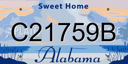 C21759B Alabama License Plate