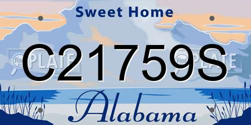 C21759S Alabama License Plate