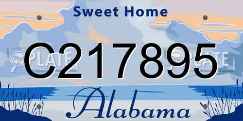 C217895 Alabama License Plate