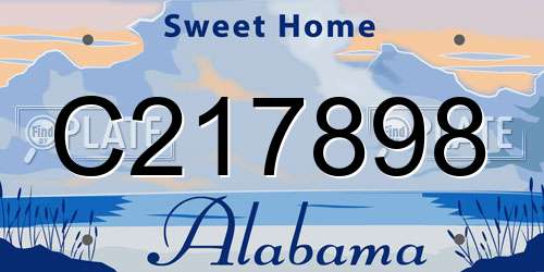 C217898 Alabama License Plate