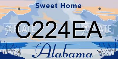 C224EA Alabama License Plate