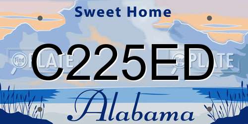 C225ED Alabama License Plate