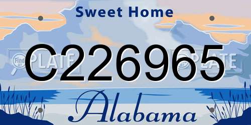 C226965 Alabama License Plate