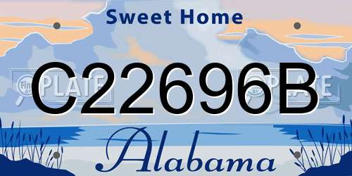 C22696B Alabama License Plate