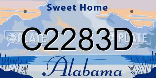 C2283D Alabama License Plate