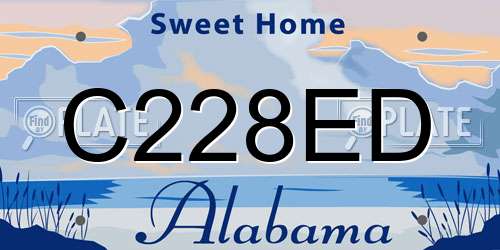 C228ED Alabama License Plate