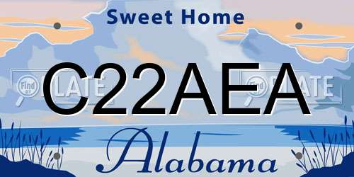 C22AEA Alabama License Plate