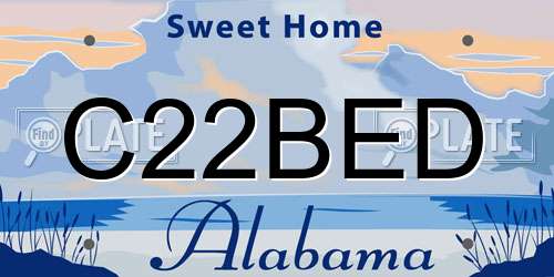 C22BED Alabama License Plate