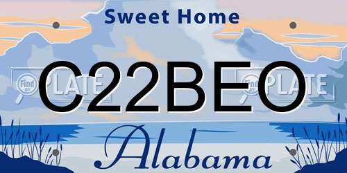 C22BEO Alabama License Plate