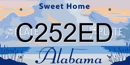 C252ED Alabama License Plate