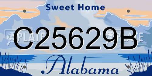C25629B Alabama License Plate