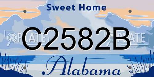 C2582B Alabama License Plate