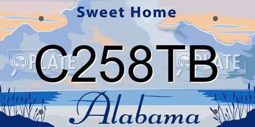 C258TB Alabama License Plate