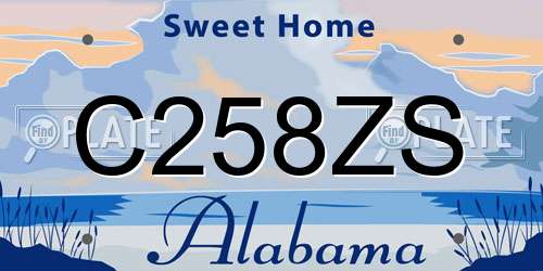 C258ZS Alabama License Plate