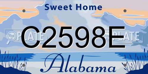 C2598E Alabama License Plate