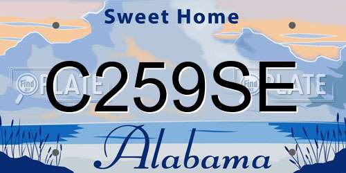 C259SE Alabama License Plate