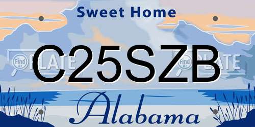 C25SZB Alabama License Plate