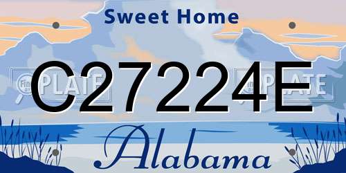 C27224E Alabama License Plate