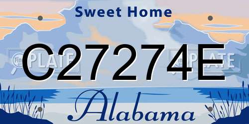 C27274E Alabama License Plate