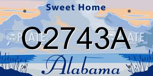 C2743A Alabama License Plate
