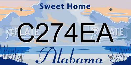 C274EA Alabama License Plate