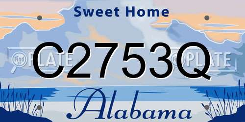C2753Q Alabama License Plate