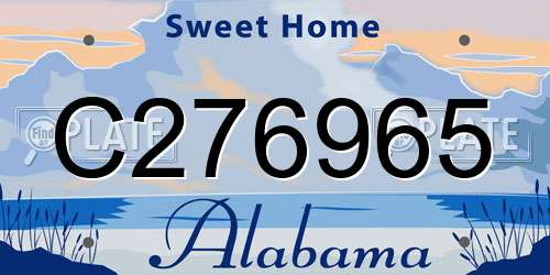 C276965 Alabama License Plate