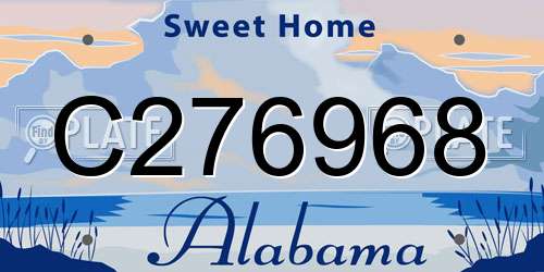 C276968 Alabama License Plate