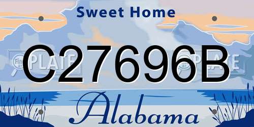 C27696B Alabama License Plate