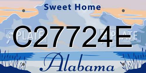 C27724E Alabama License Plate