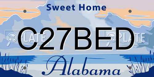 C27BED Alabama License Plate